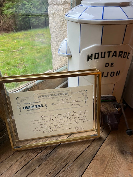 Framed Memo from April 1913 📜