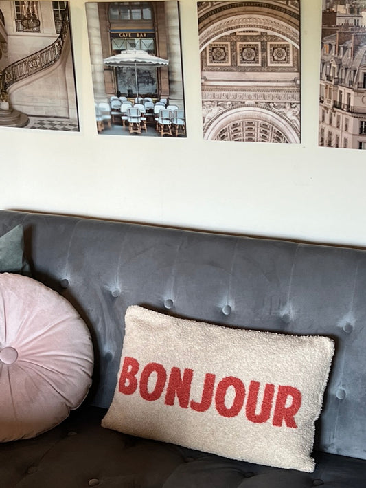 BONJOUR throw pillow 🛋