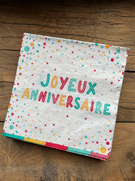 joyeux anniversaire paper napkins 🎂