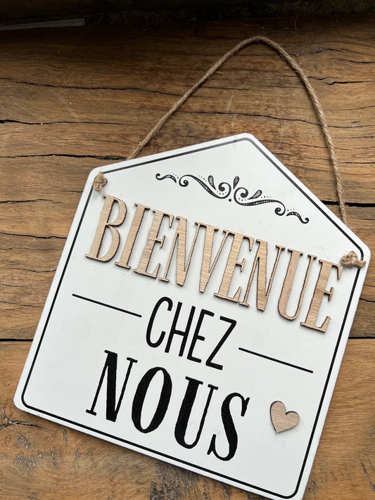 🖤 BIENVENUE CHEZ NOUS 🖤 wood sign