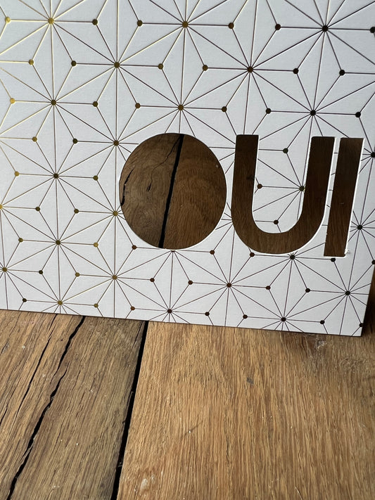 OUI metallic notecards 💌