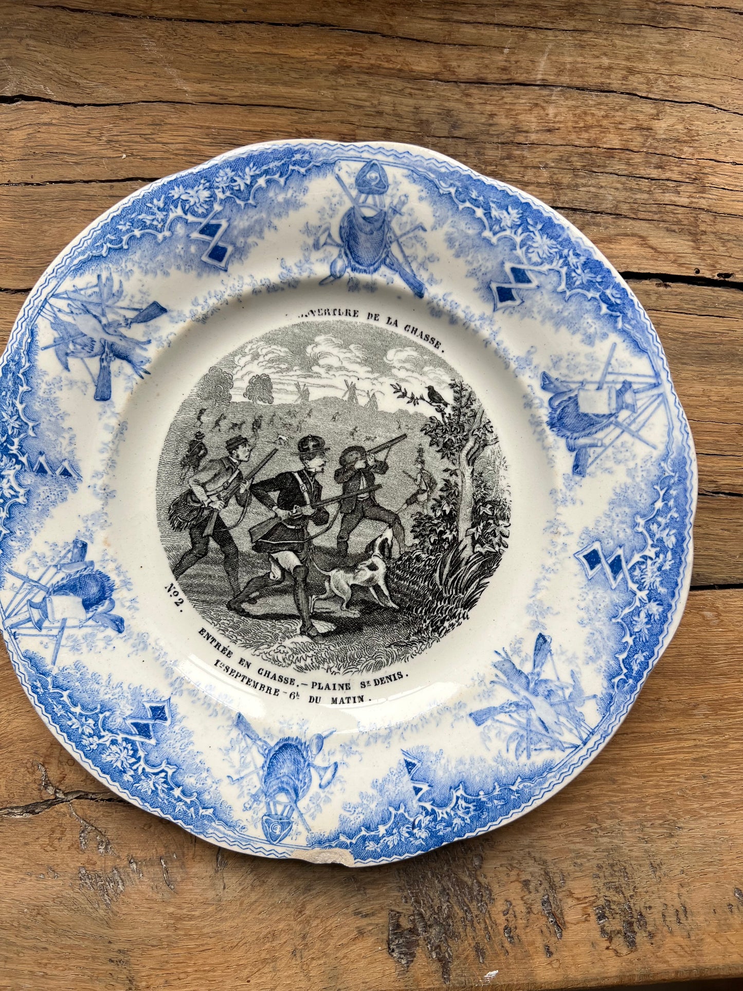 French hunting scene dessert plates 💙🍰