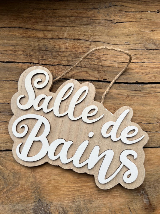 salle de bains wooden sign 🛁