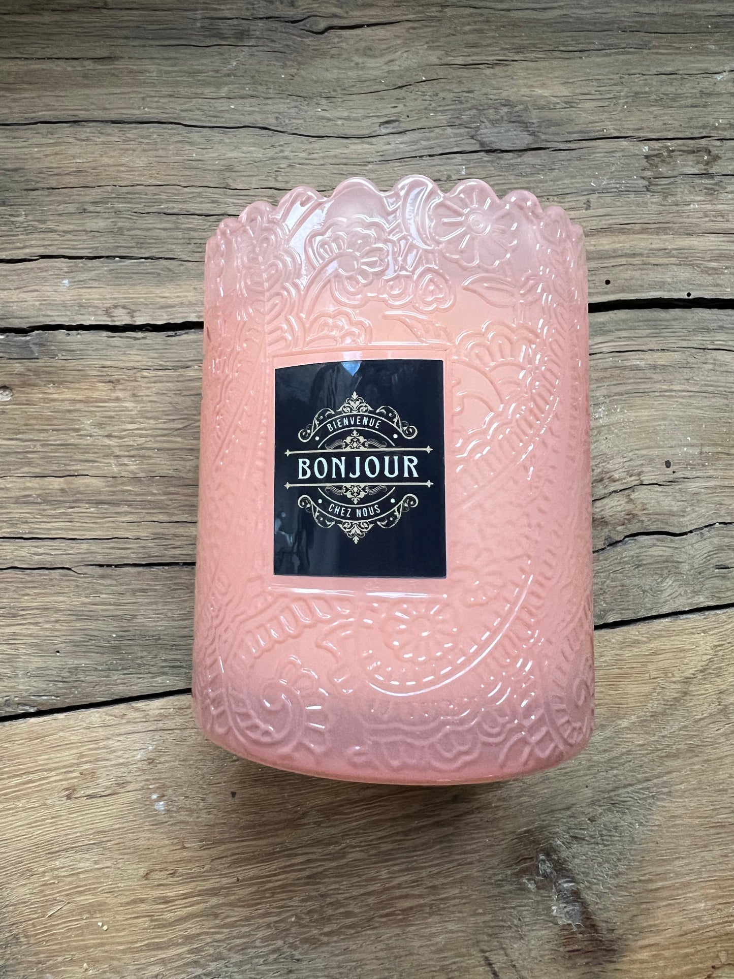 bonjour navy or peach candle 🕯🥂