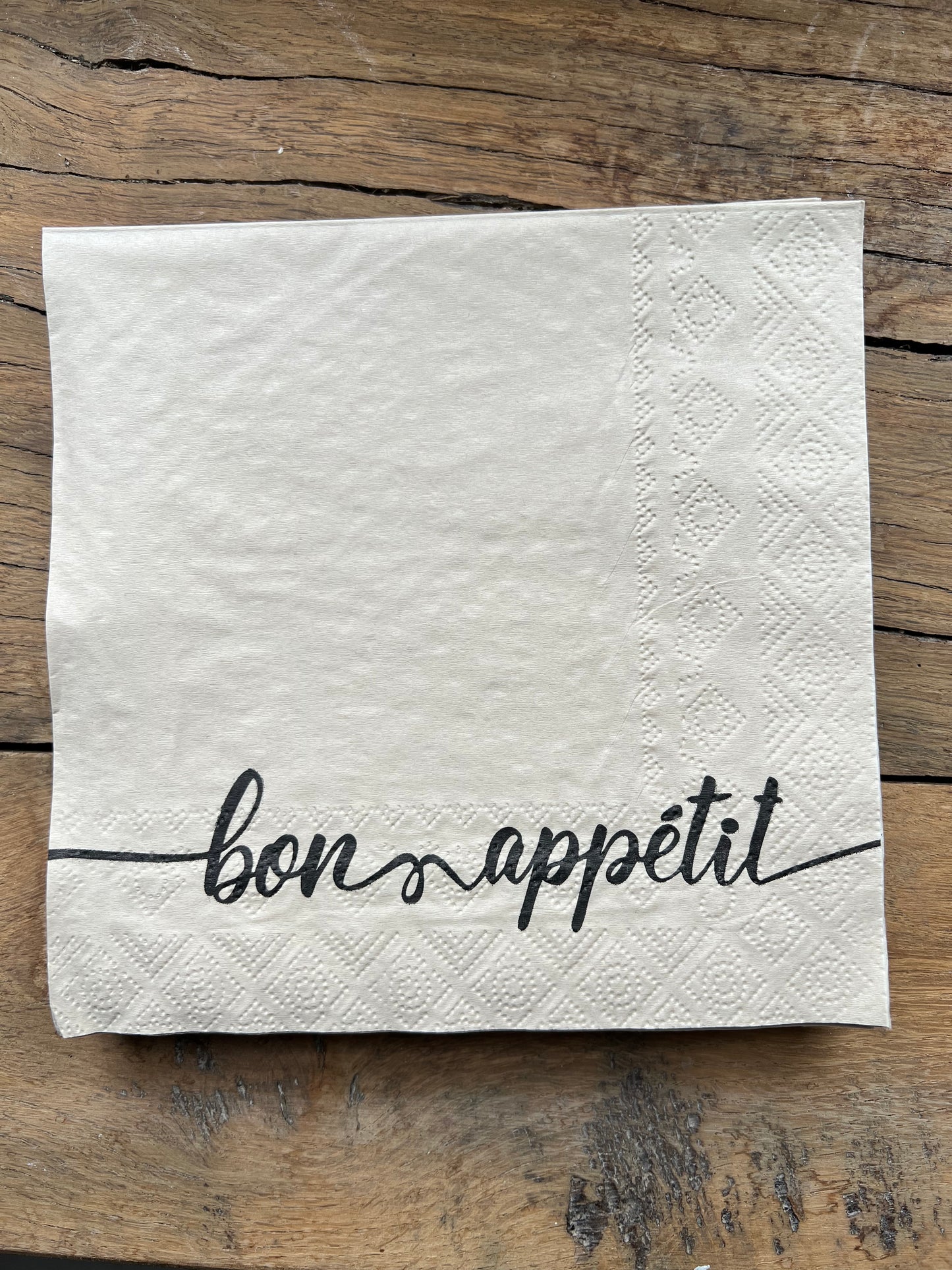 bon appétit black or cream paper napkins 🥐🥂