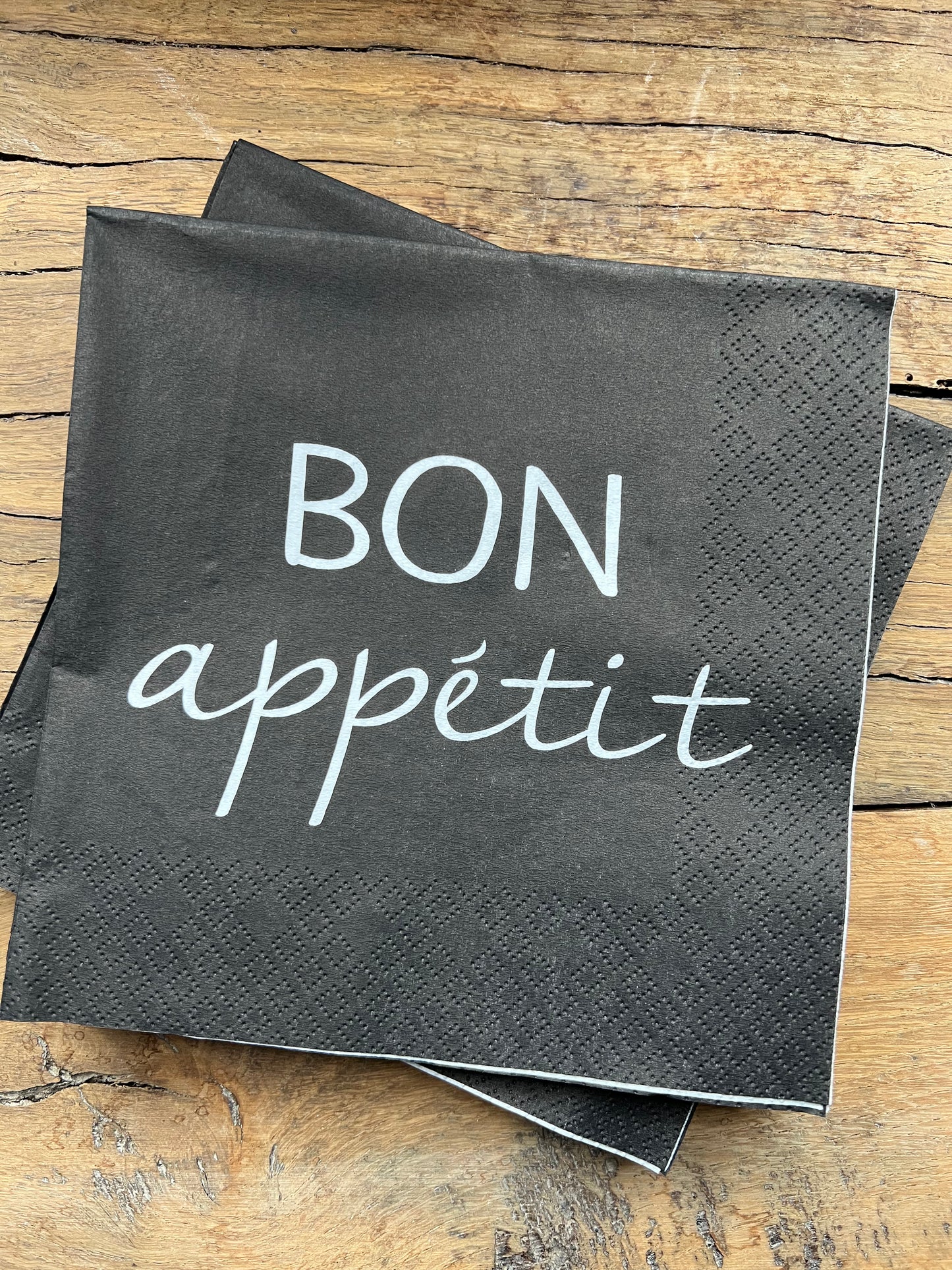 bon appétit black or cream paper napkins 🥐🥂