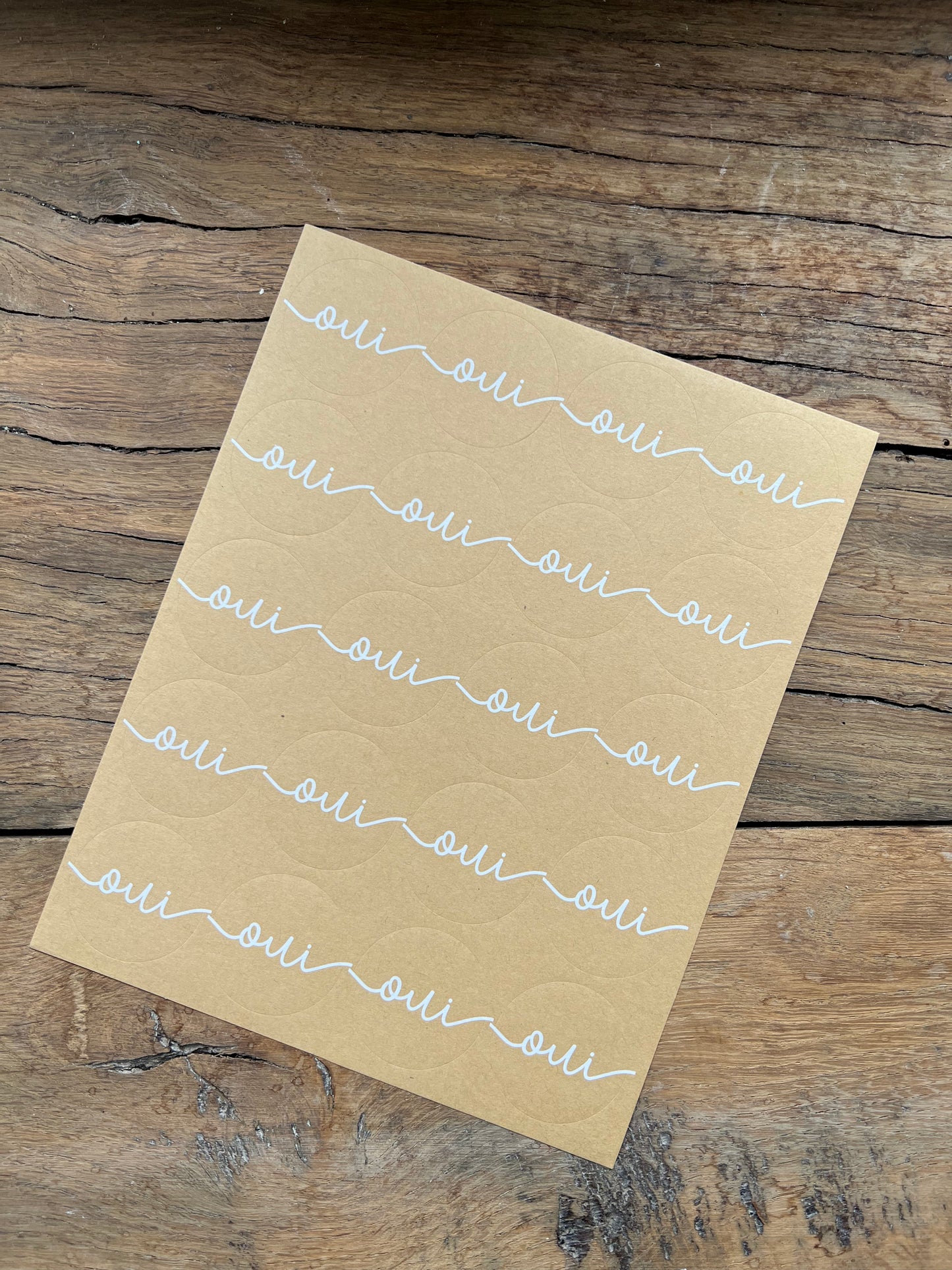 oui stickers.  gold & kraft 🥂